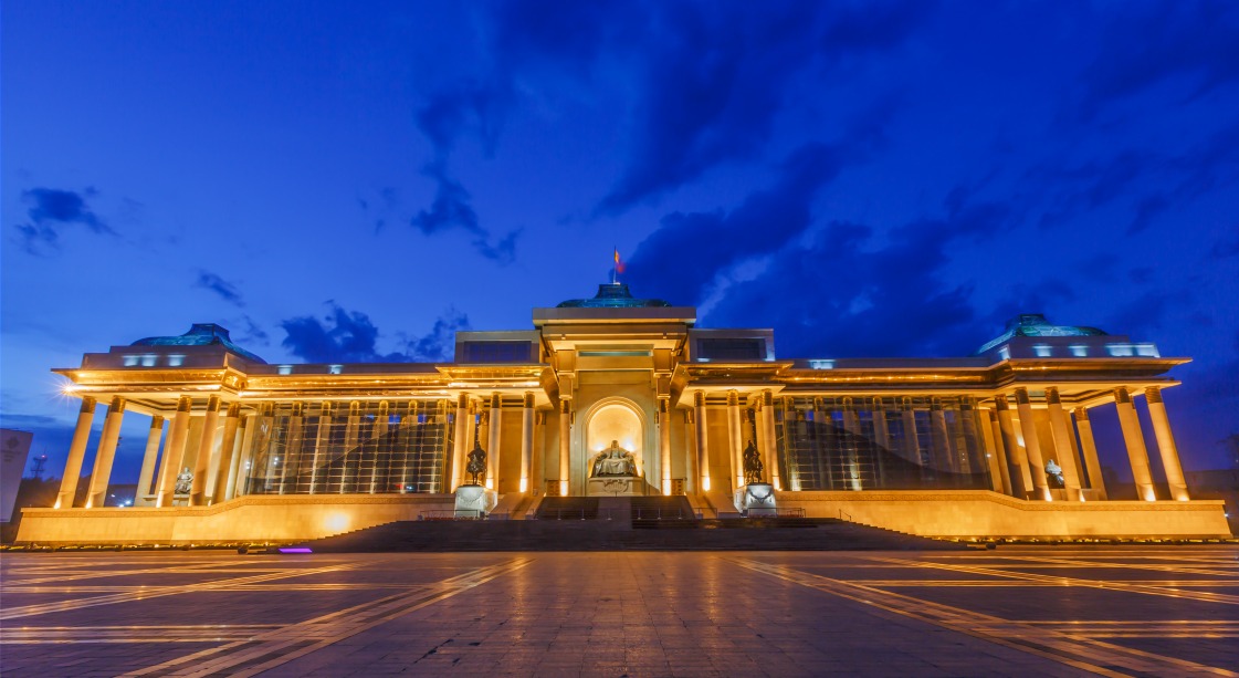 Mongolia, Ulan Bator, Sukhbaatar square, Louis Vuitton shop
